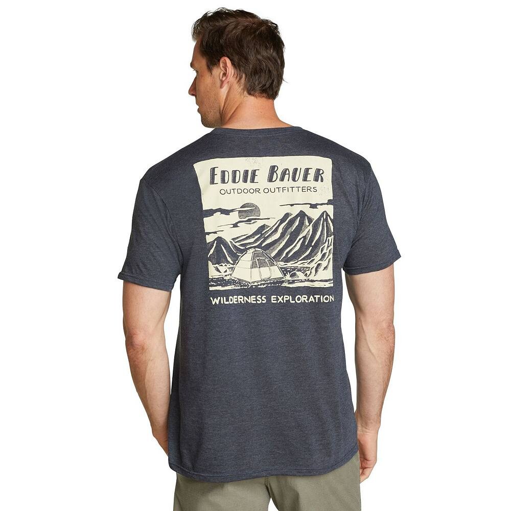

Мужская футболка с рисунком Eddie Bauer, цвет Navy Heather