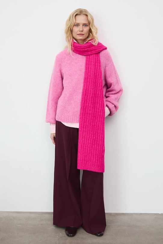 

Шарф из смесовой шерсти Medicine, розовый