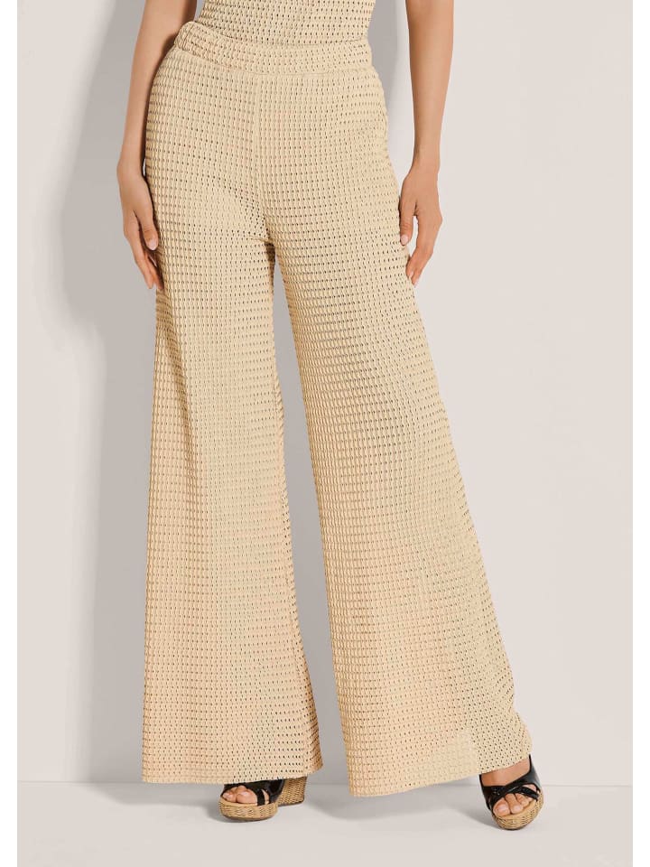 

MADELEINE Широкие брюки с ажурным узором, цвет «галька»