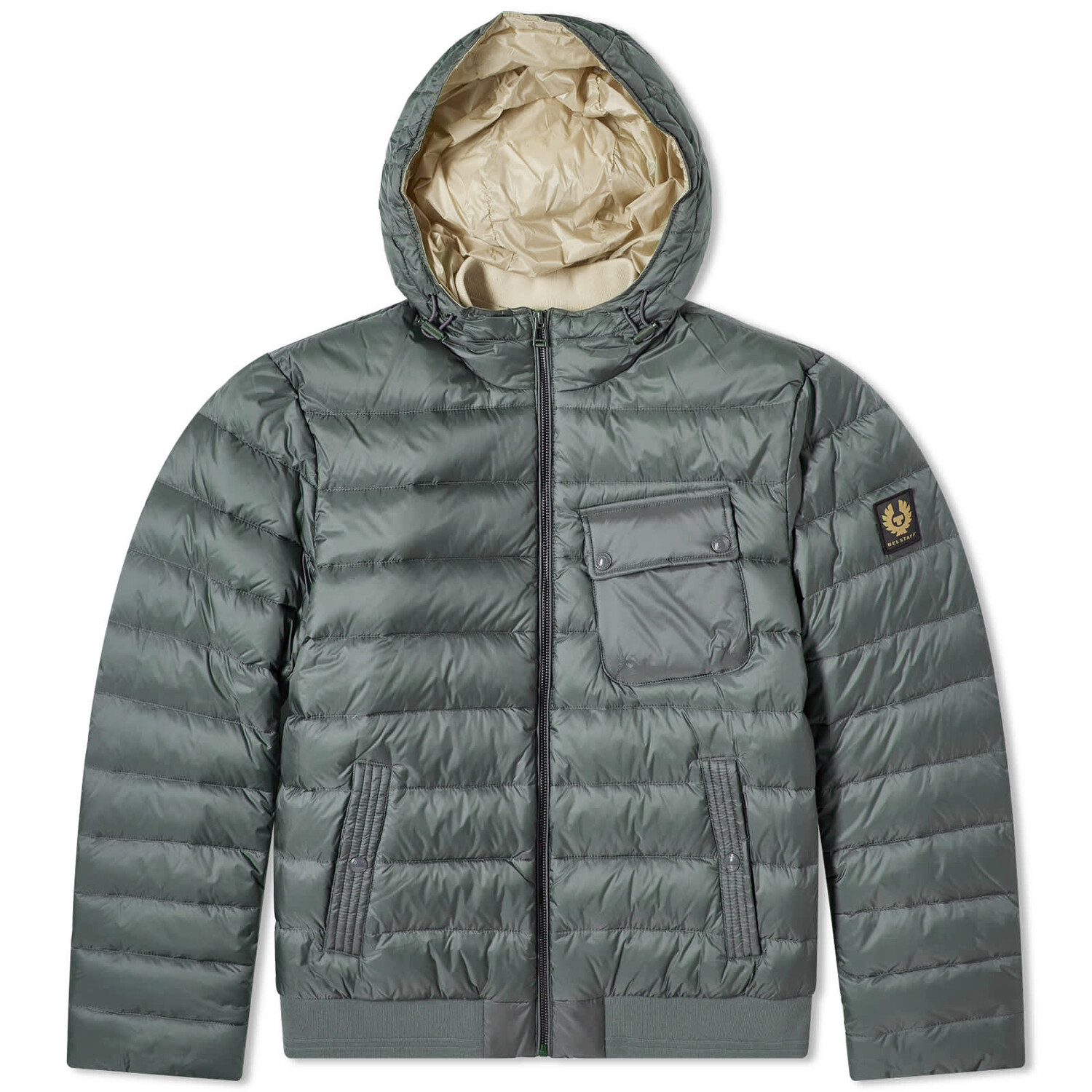 

Куртка Belstaff Streamline Down Filled Nylon, цвет Dark Mineral Green & Shell