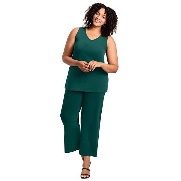 

Женские брюки plus size wide leg Avenue, Emerald Green