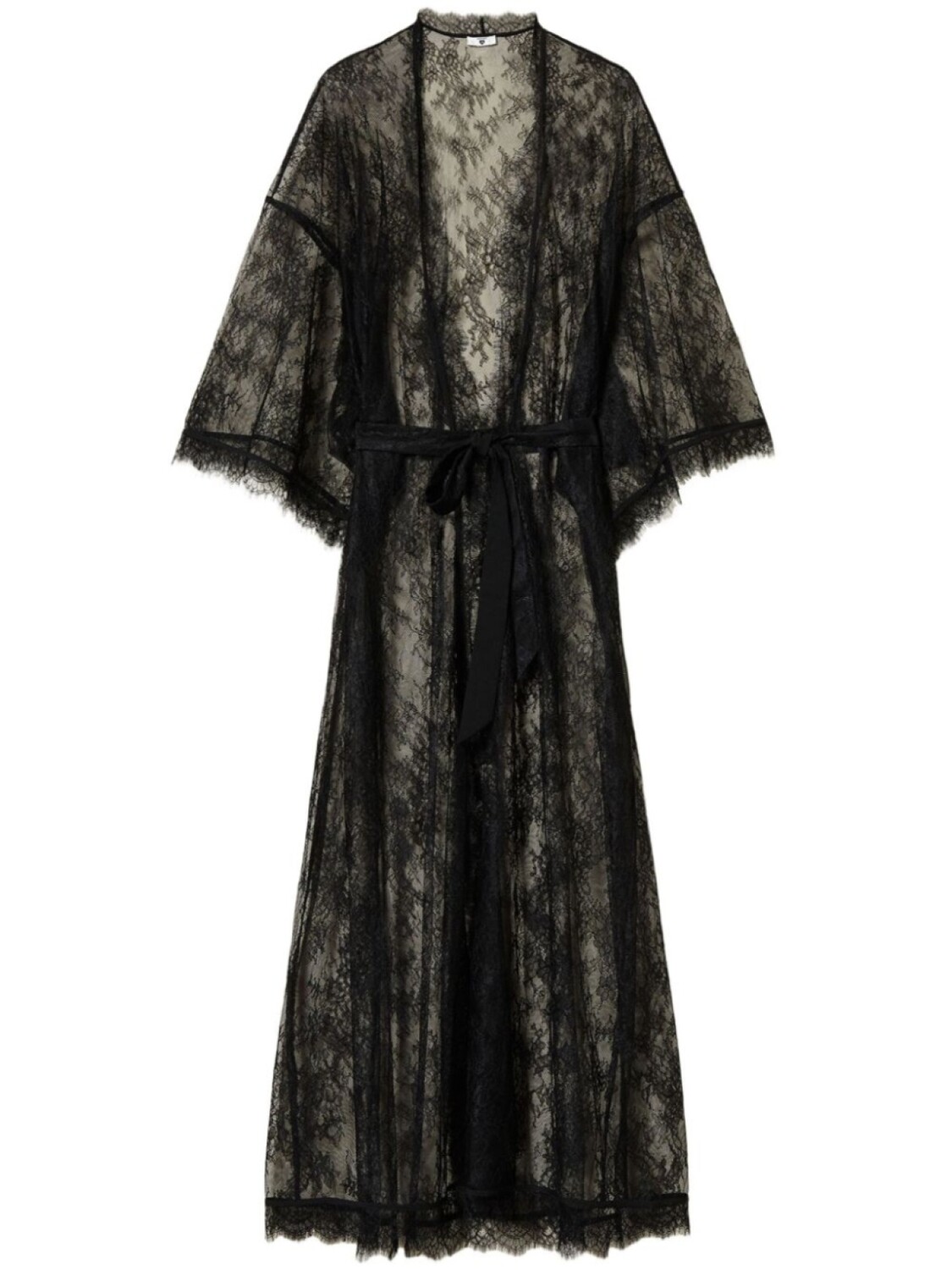 

Халат TWINSET с кружевом и поясом, черный
