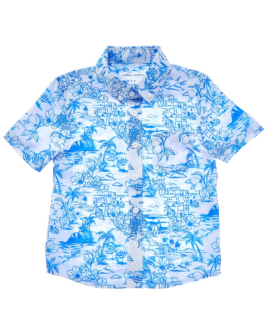 

Винтажная летняя рубашка на пуговицах VINTAGE SUMMER, синий