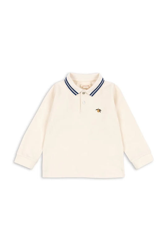 

Детская хлопковая рубашка-поло FLORIAN LS POLO GOTS Konges Sløjd, бежевый