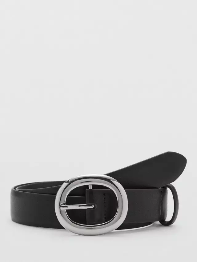 

Ремень Mango Ring Round Buckle, черный