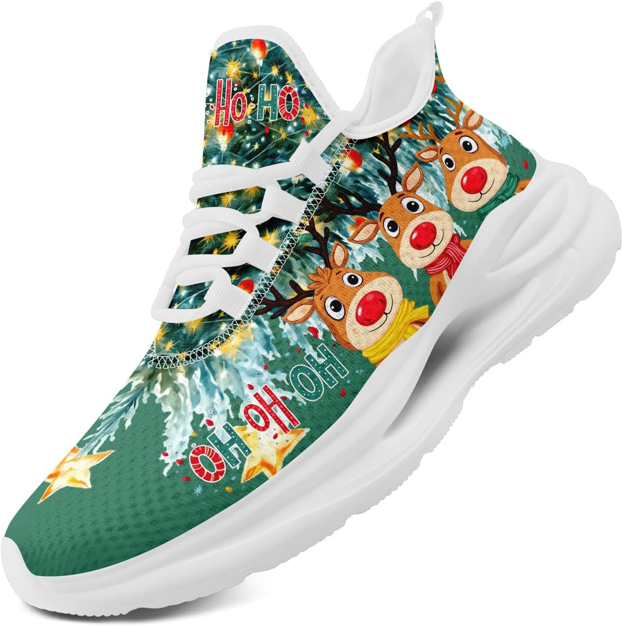 

Рождественские кроссовки для мужчин и женщин, праздничная обувь для вечеринок, легкие, дышащие, стильные, с амортизацией, рождественские туфли Awsole, белый/красный/зеленый/желтый/коричневый