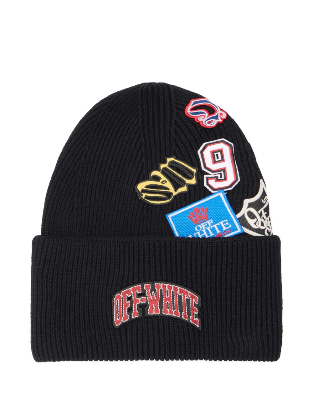 

Рифленая шапка с нашивками-логотипами Off-White, черный