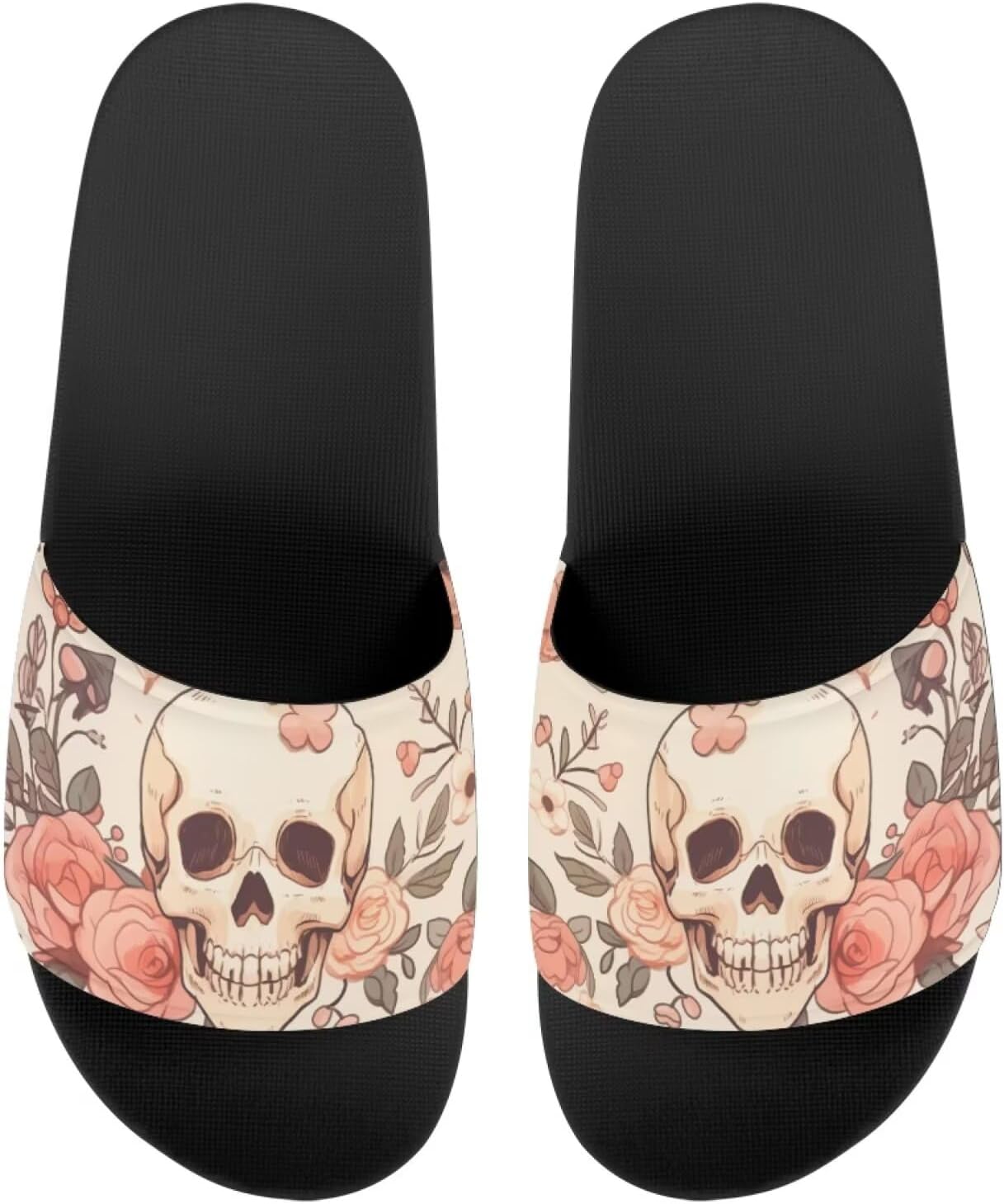 

Женские шлепанцы GETELINSENG с принтом черепа на День мертвых, летние домашние тапочки с нескользящей подошвой, тапочки на носок для дома и улицы, Skull Rose