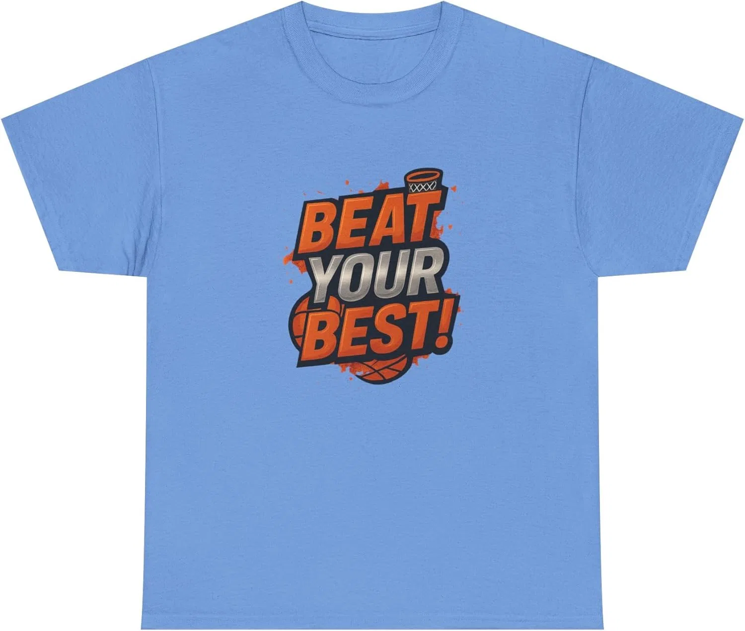 Футболка унисекс Heavy Cotton, Beat Your Best, Carolina Blue