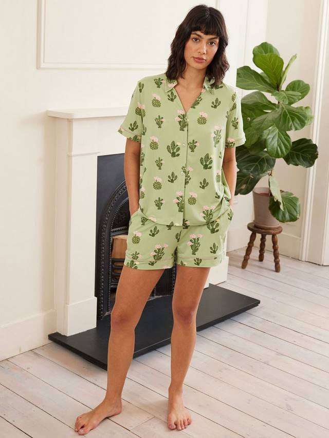 

Пижамный комплект Cactus Shirt Shorty Chelsea Peers, Green/Multi
