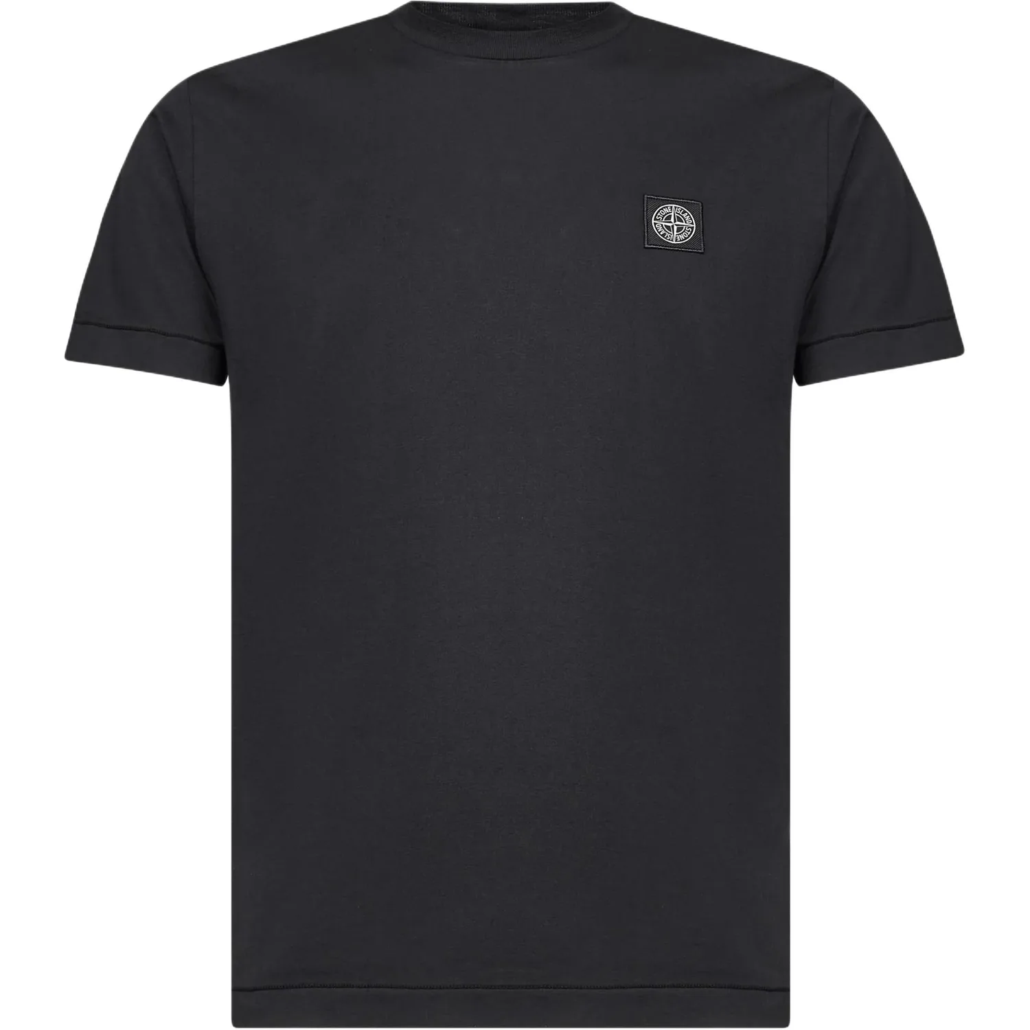 STONE ISLAND Футболка мужская черная с круглым вырезом