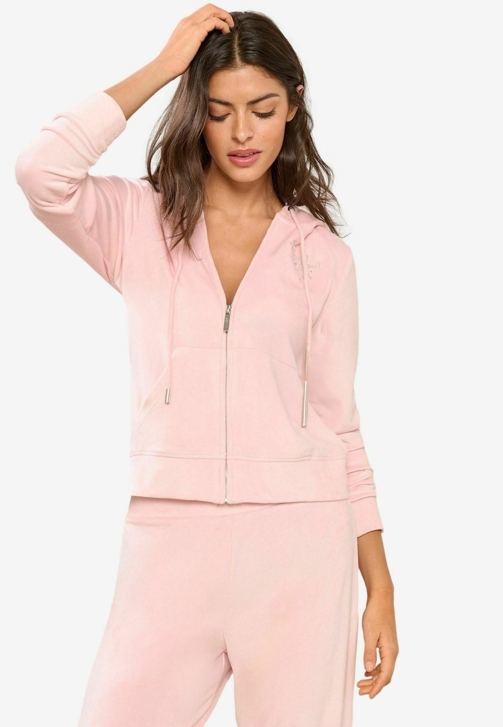 

Толстовка на молнии THROUGH HOODIE Lipsy, розовый