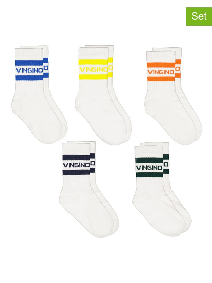 

Vingino Набор из 5 пар: белые/разноцветные носки