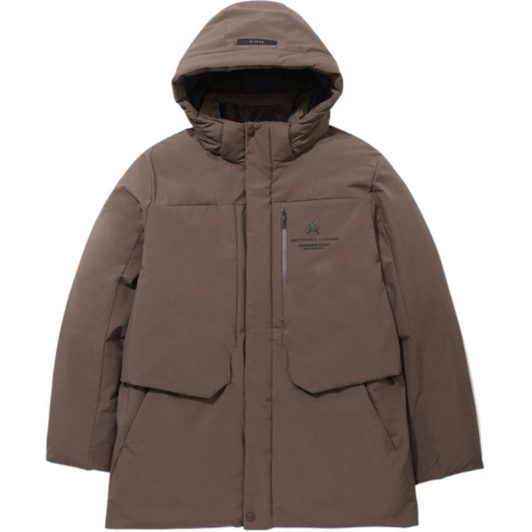 

Пуховая куртка мужская с капюшоном, средней плотности, другие Descente, коричневый