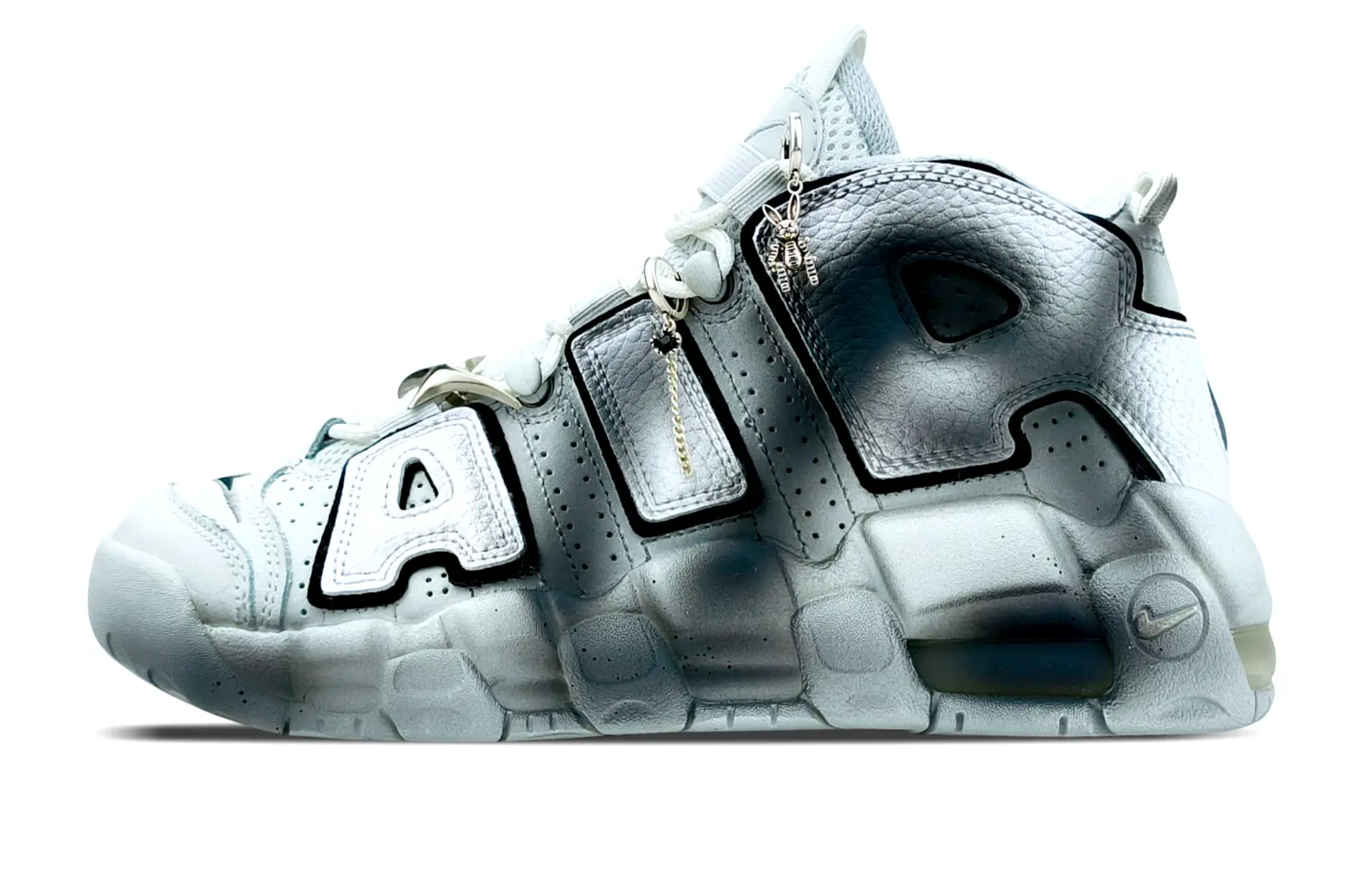 

Баскетбольные кроссовки Air More Uptempo для детей, начальная школа Nike, цвет Gray Black