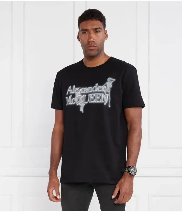 Футболка NEON SKEL loose fit Alexander Mcqueen, черный — фото 3