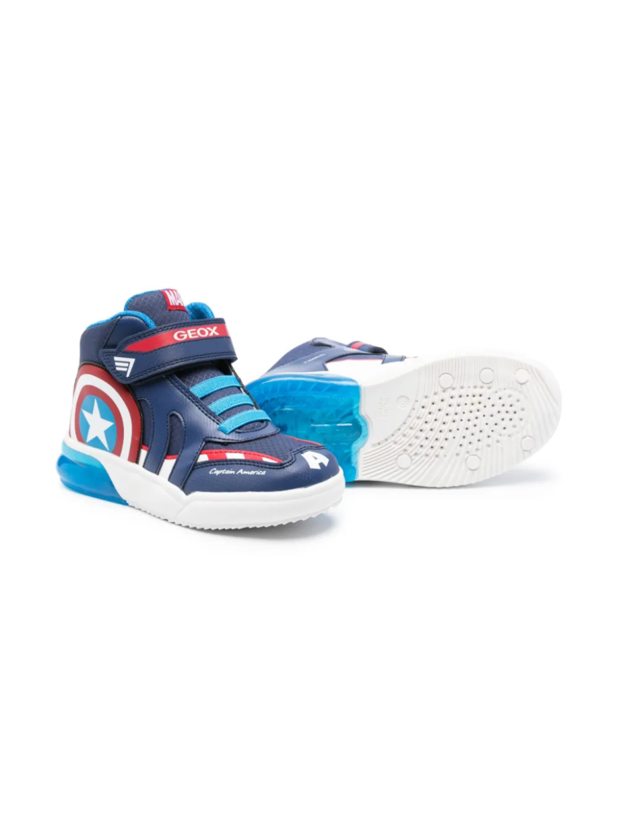 Geox Kids высокие кроссовки Grayjay из коллаборации с Marvel, синий — фото 2