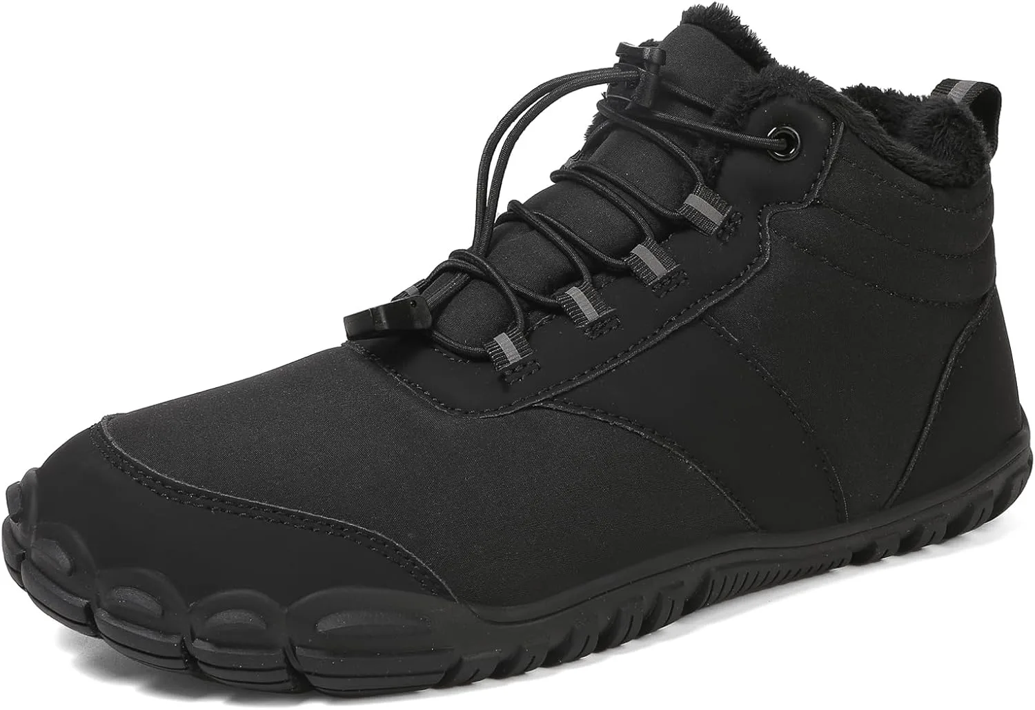 Зимние треккинговые ботинки Peakfootwear, водонепроницаемые, с флисовой подкладкой, нулевым перепадом и противоскользящей подошвой, черные — фото 2