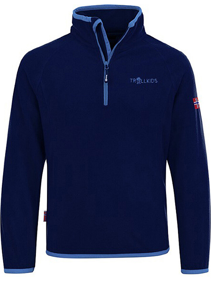 

Флисовая куртка Trollkids Fleecepullover Nordland, темно синий