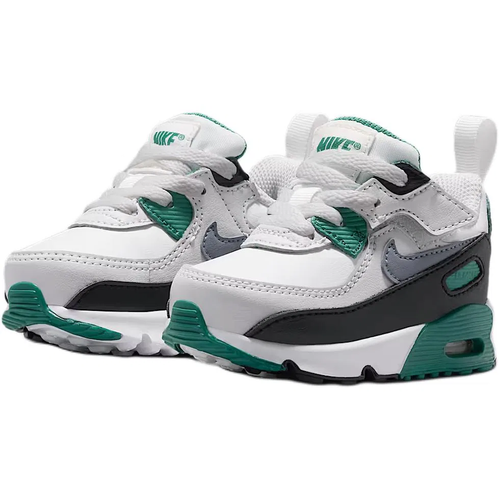 Кроссовки Air Max 90 с амортизацией, износостойкие, низкие, для малышей, белый green Nike, White Green — фото 4