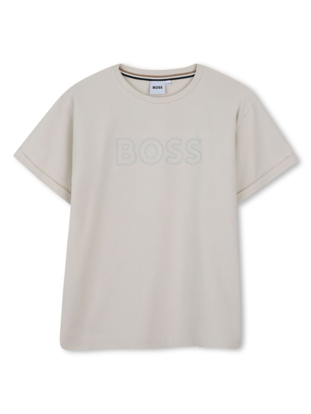 

BOSS Kidswear футболка с вышитым логотипом, нейтральный цвет
