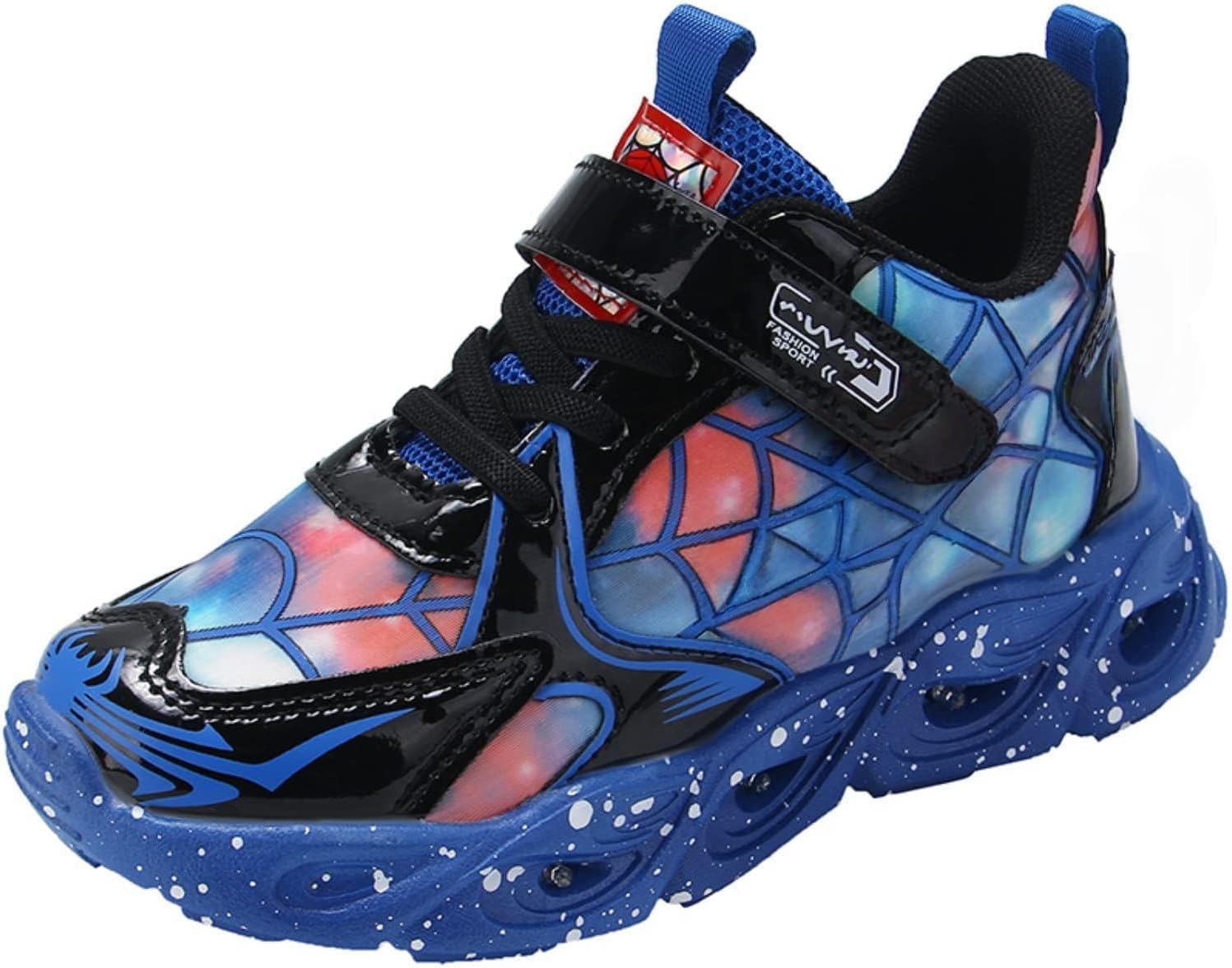 

Детские повседневные кроссовки RAYCHY для мальчиков, дышащие, противоскользящие, легкие, унисекс, светящиеся, спортивные беговые кроссовки для девочек, синий