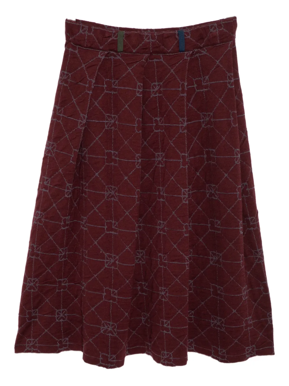

Плиссированная юбка с интарсией и узором YANYAN KNITS, красный