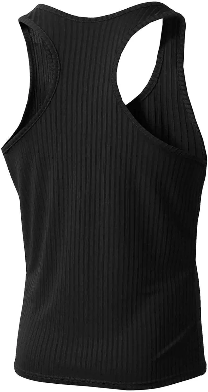 Мужской топ для тренировок Ribbed Knit, черный — фото 4