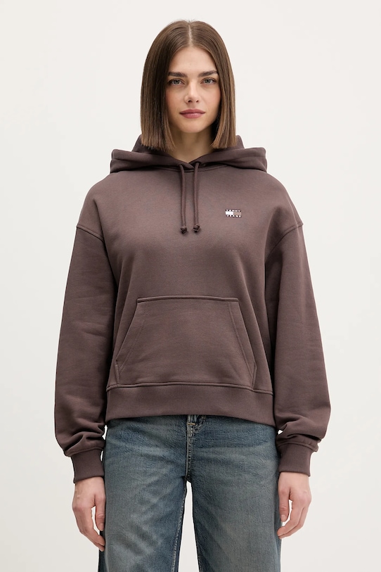 

Хлопковая толстовка Tommy Jeans, коричневый