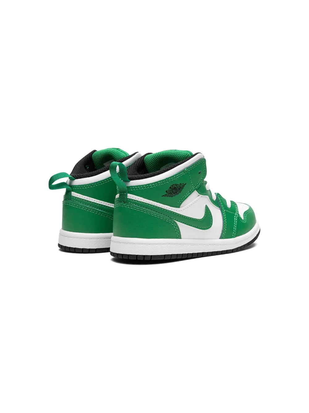 Кроссовки Air Jordan 1 Mid Lucky Green Jordan Kids, белый — фото 3
