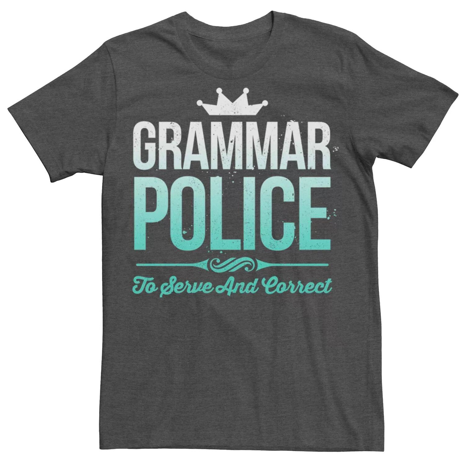 

Мужская футболка с рисунком Grammar Police Humor Licensed Character