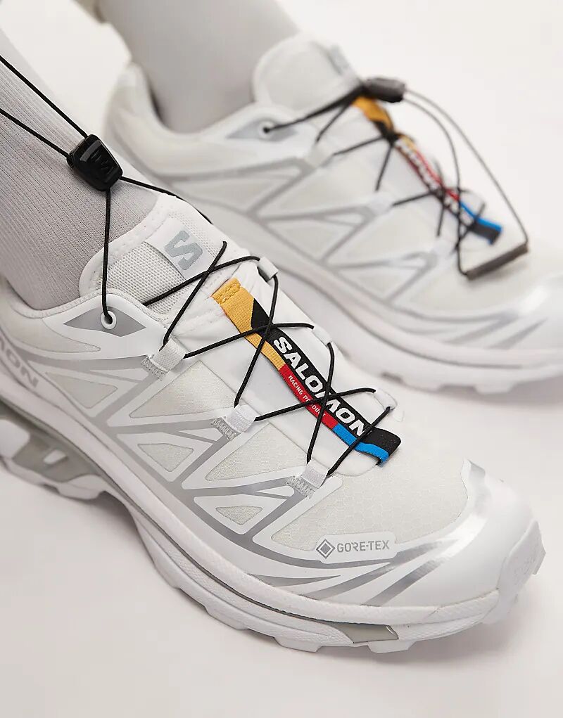 Кроссовки Salomon XT-6 GTX унисекс белого и серебристого цветов — фото 3