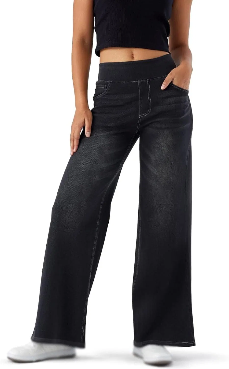 Джинсы женские Baggy Stretchy High Waisted, темно-серый