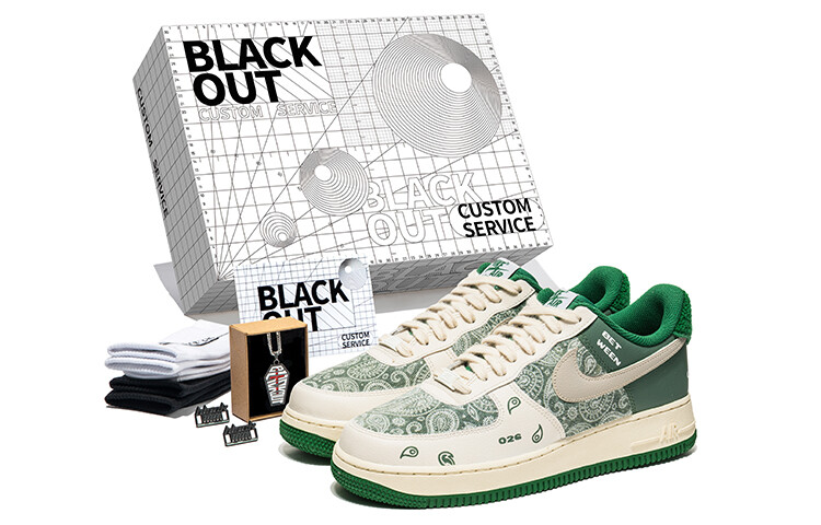 

Кроссовки Nike Air Force 1 Skateboard Shoes Men Low-Top White Green