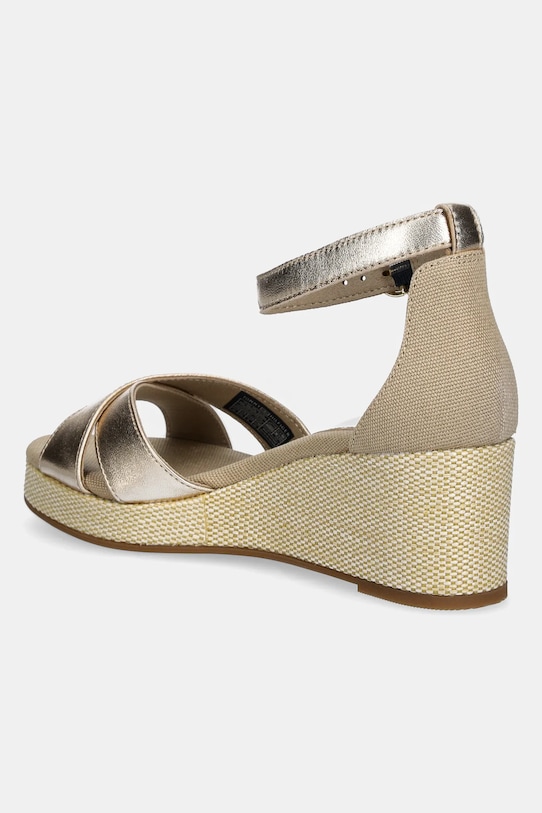 Сандалии Flag metallic mid wedge espad Tommy Hilfiger, золотой — фото 3