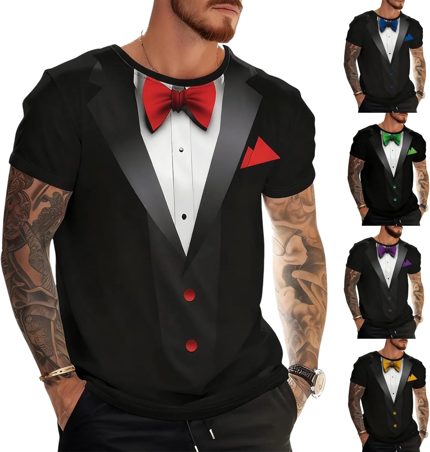 

Футболка с принтом смокинга 3D ABABC