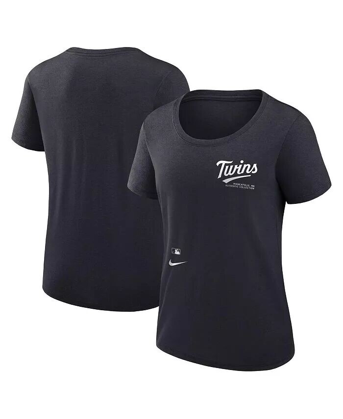 

Женская темно-синяя футболка с круглым вырезом Minnesota Twins Authentic Collection Performance Nike, синий