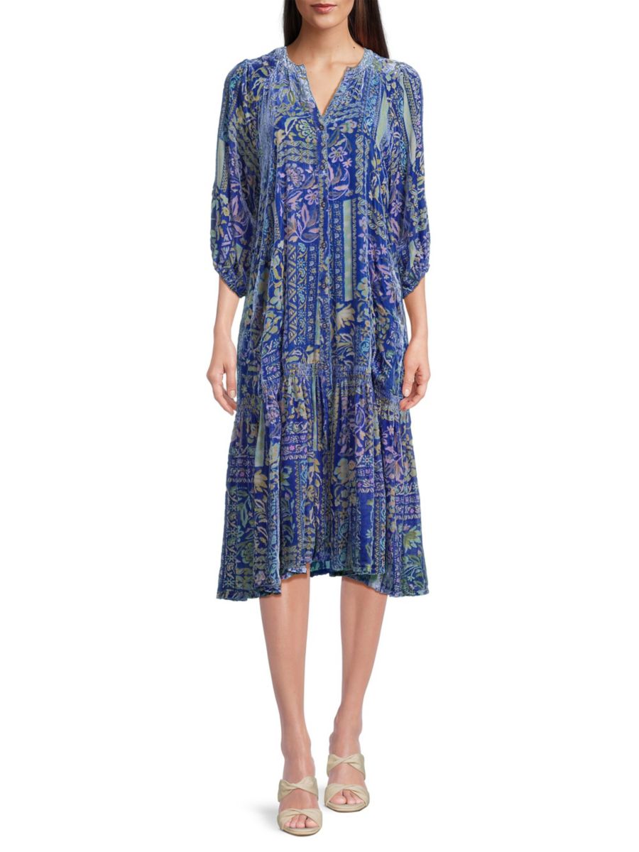 

Платье-миди Yoka Floral с многоуровневым принтом Johnny Was, цвет Blue Multicolor