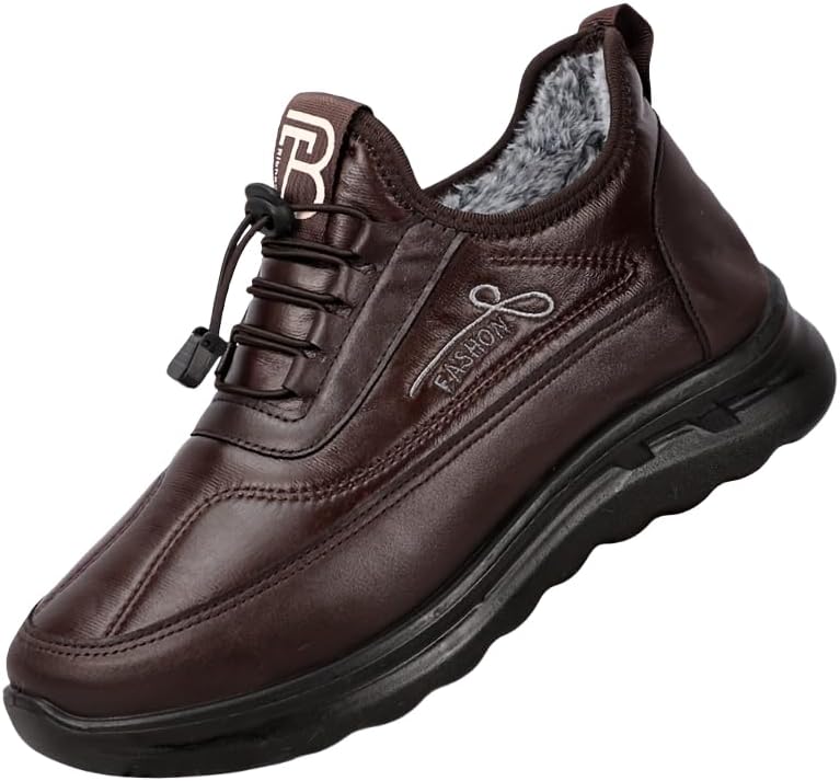 

Модные мужские зимние спортивные хлопковые кроссовки с дополнительной подкладкой и толстым утеплителем для сохранения тепла и защиты от холода Hoalox, коричневый