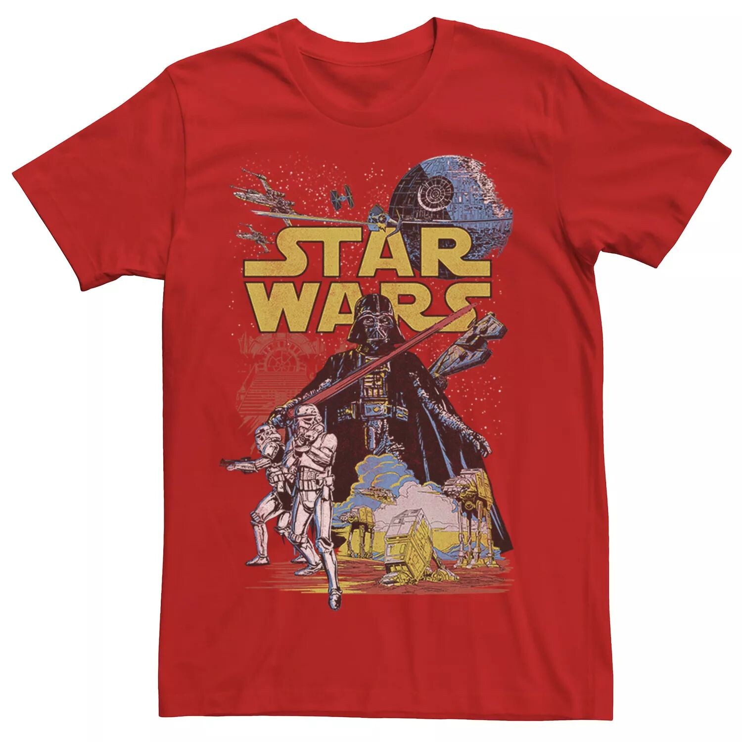 

Мужская классическая футболка с графическим плакатом Rebel, Red Star Wars, красный