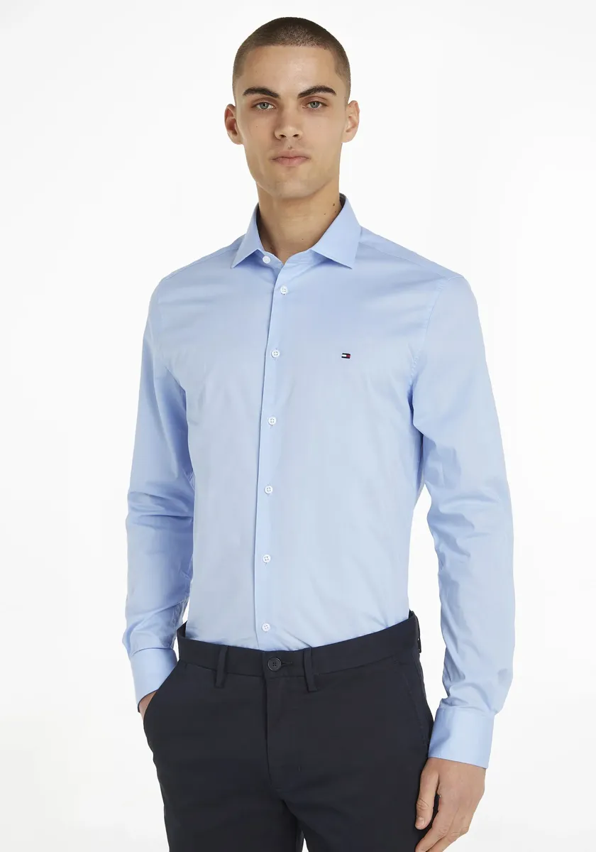 

Рубашка с длинными рукавами Tommy Hilfiger "LA-Shirt Flex Poplin SF", голубой