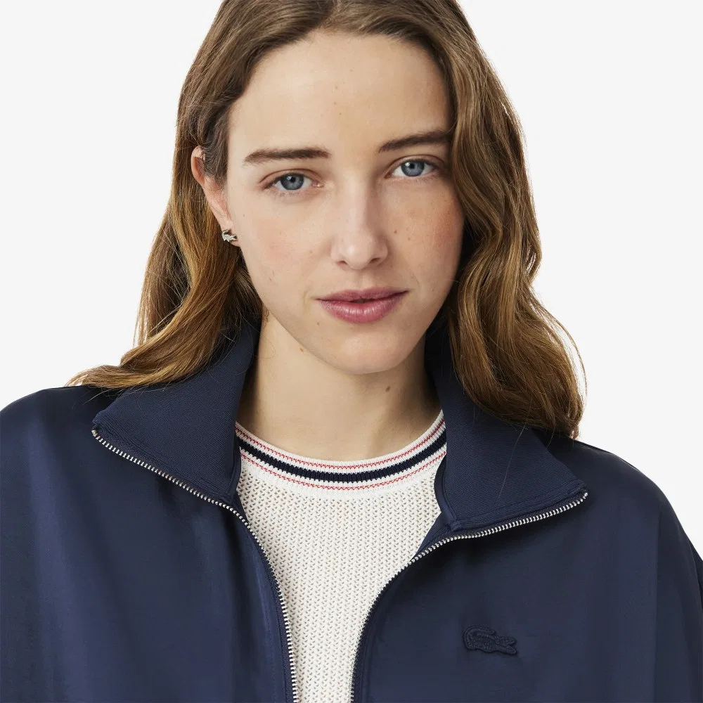 Рубашка женская Lacoste Fluid Half-Zip, темно-синяя — фото 2