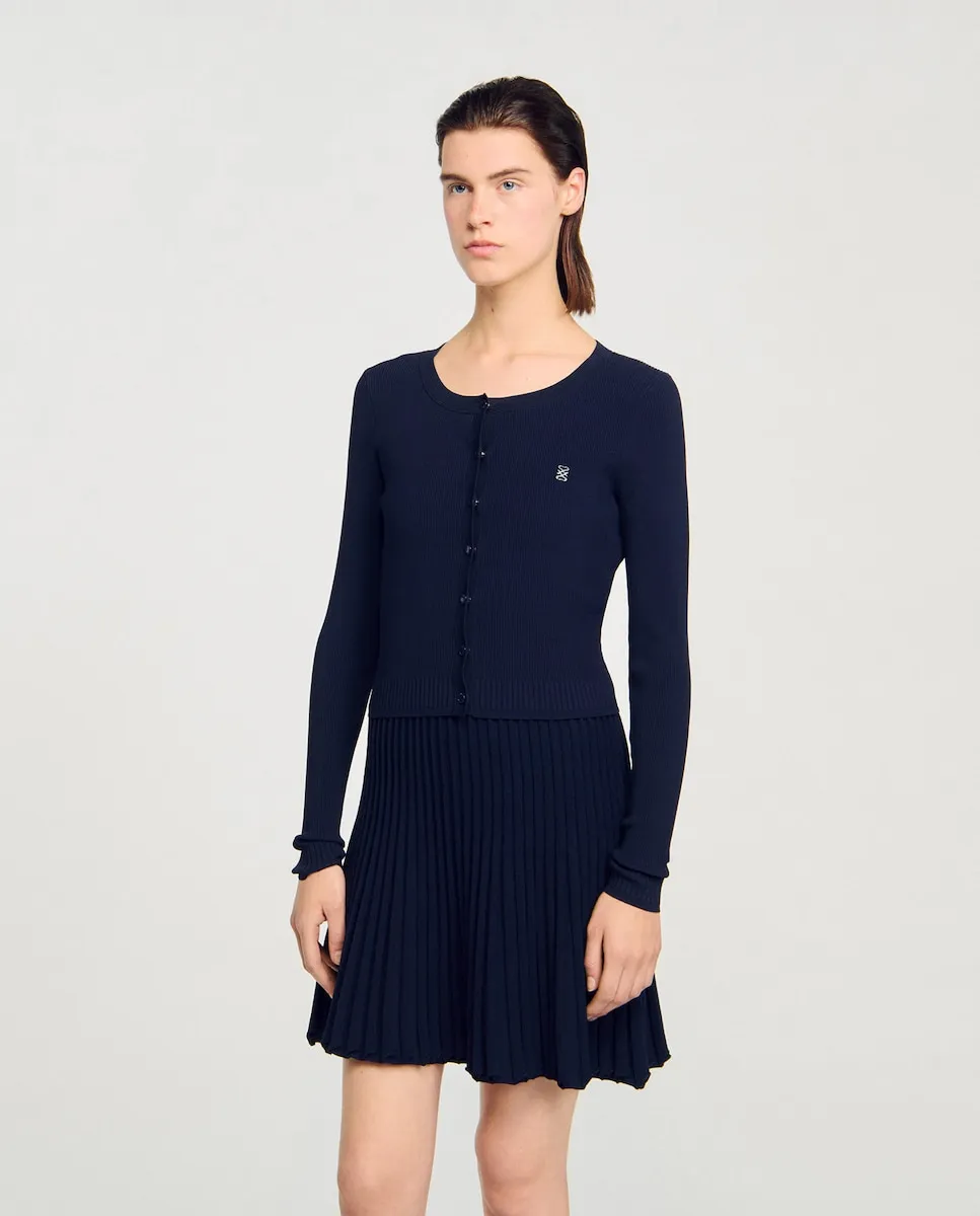 

Женский джемпер из кашемира и шерсти Sandro, темно-синий