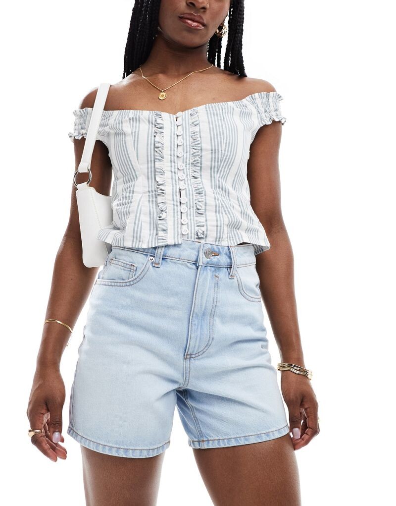 

Светло-голубые джинсовые шорты ASOS DESIGN Dad