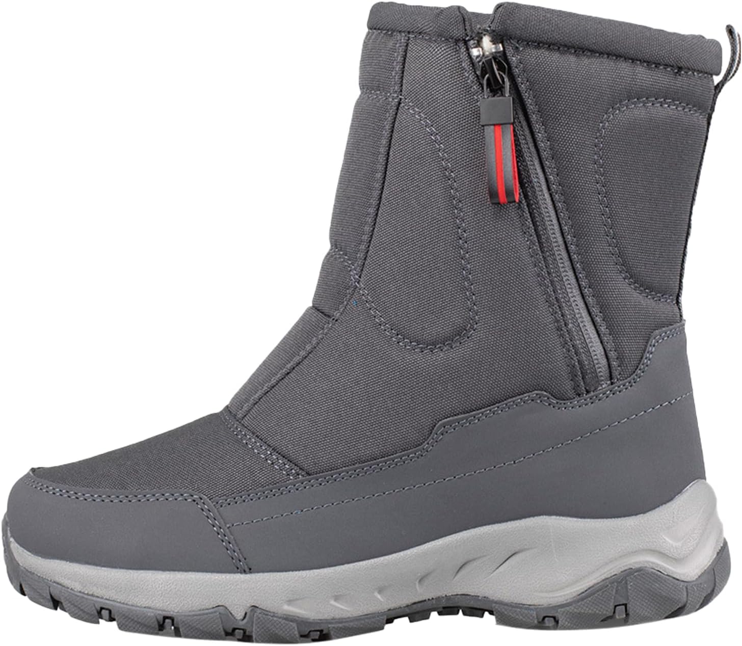 

Зимние ботинки 2026 года, водонепроницаемые, с комфортной утепленной подошвой, высокие, прочные, противоскользящие, легкие, с меховой подкладкой, кроссовки с боковой молнией, ботильоны для верховой езды Generic, темно-серый