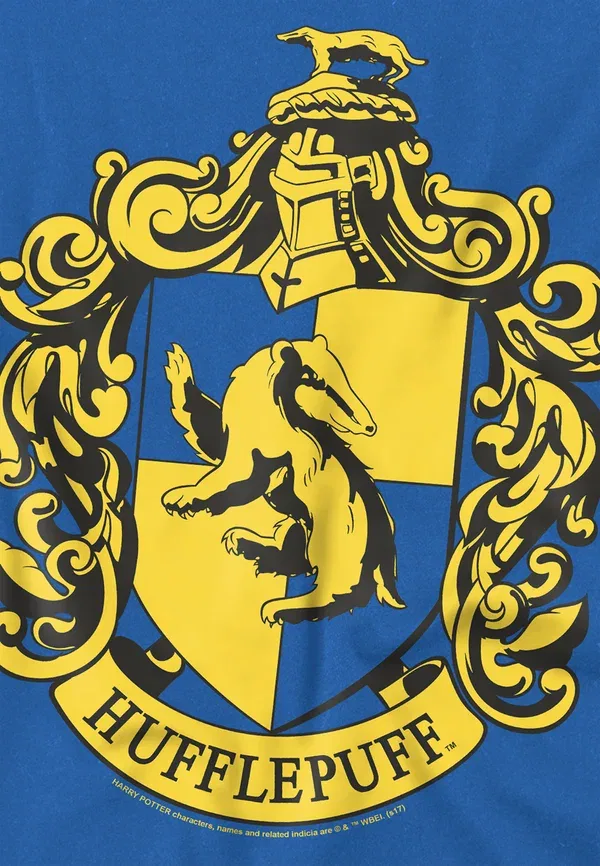Футболка Harry Potter Hufflepuff Crest Print T-Shirt Cotton Soul, королевский синий — фото 3