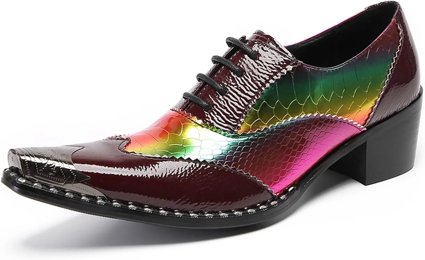 Туфли Schuhe, Bequeme Lederschuhe, Handgefertigte Bankettschuhe für Party, Freizeit, Nachtclub, Business und Tanz HGTREDPK, Red