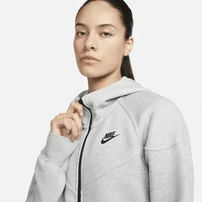 Худи Nike Sportswear Tech Fleece Windrunner, цвет Dark Grey Heather/Black — фото 4