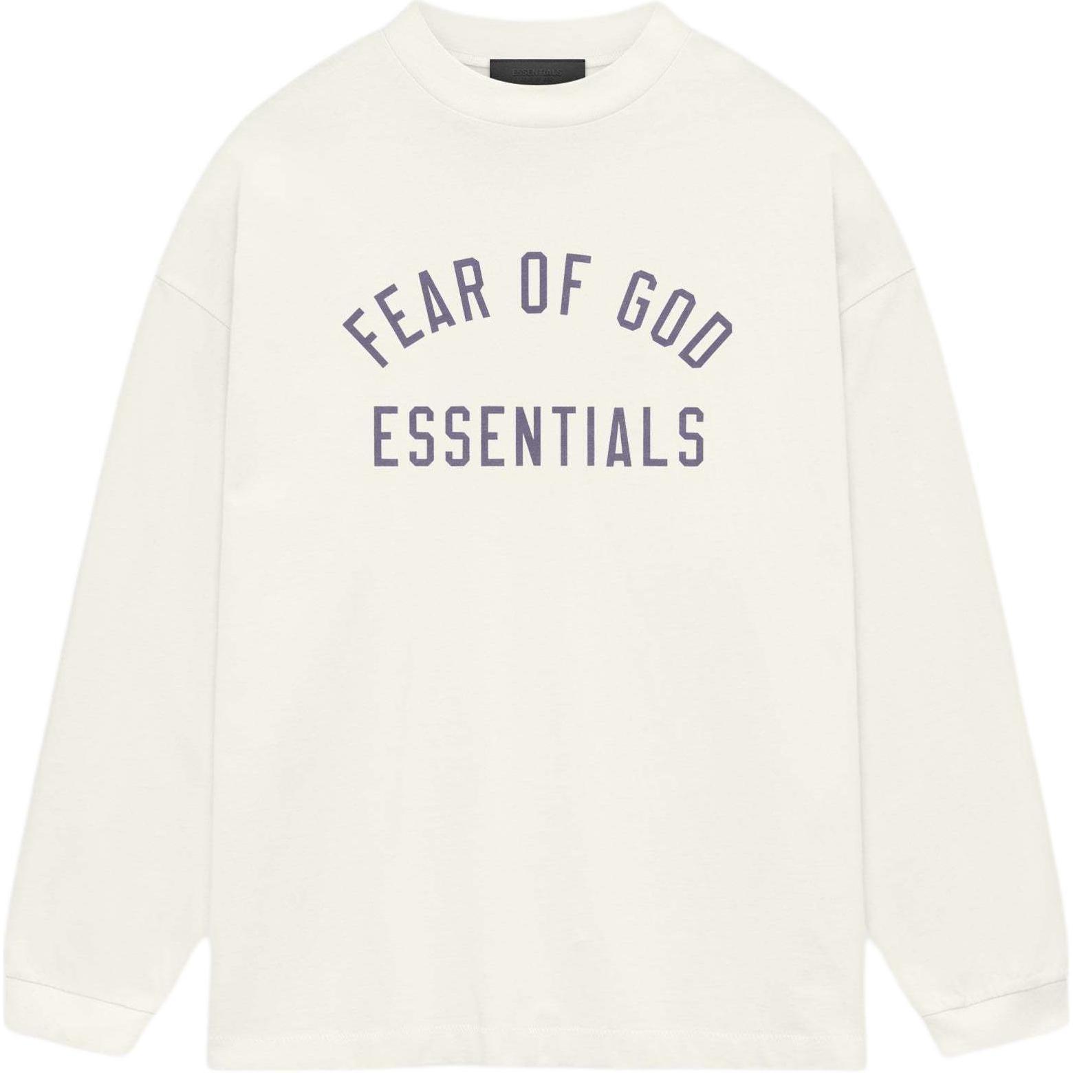 Длинный рукав Джерси Футболка Fear Of God Essentials, Цвет: Слоновая Кость/Ракушка — фото 2