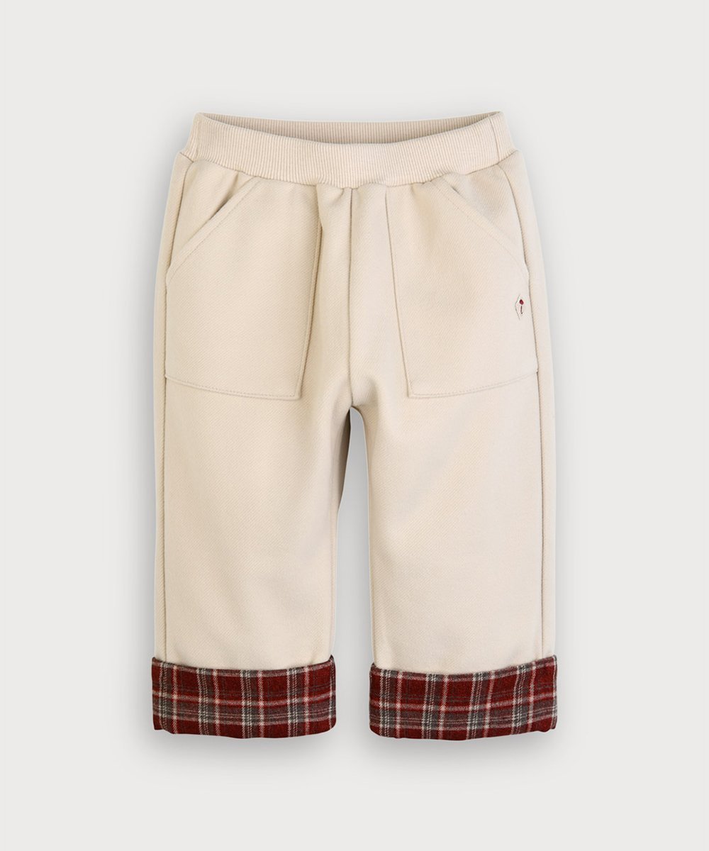 Широкие брюки с подворачивающимися штанинами и начесом Moimoln, Beige